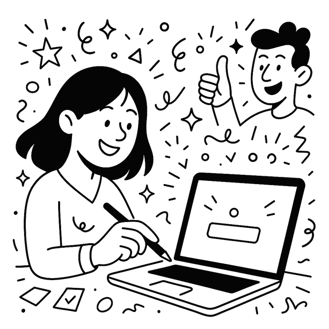 Sign up process illustration
